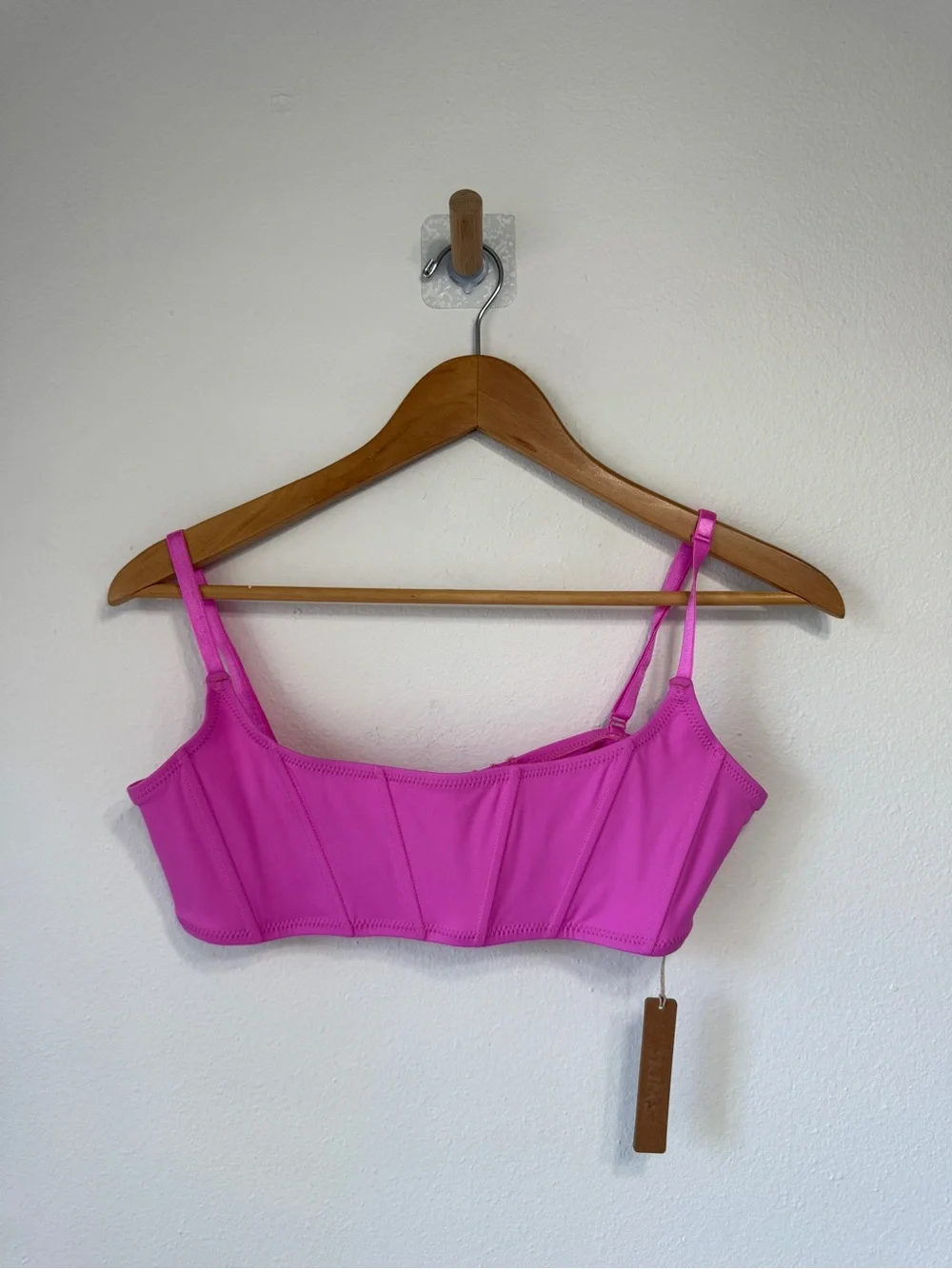 SKIMS Swim Neon Orchid Corset Bikini Top L & Cheeky Tanga Bottom M NWT